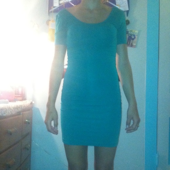 Turquoise tight party dress