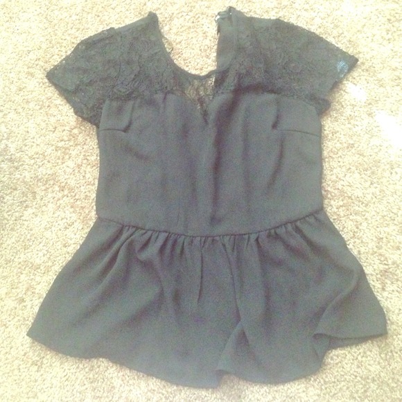 Black peplum top