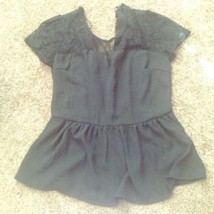 Black peplum top