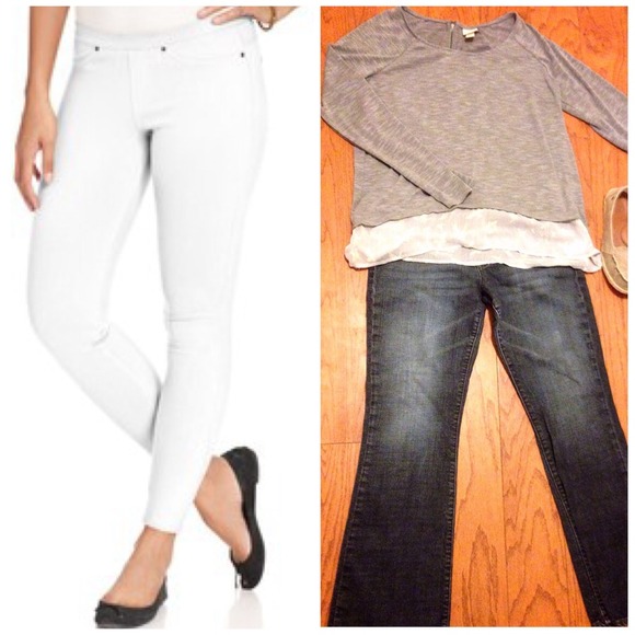 Bundle Gray Layered-Look Top/White Leggings
