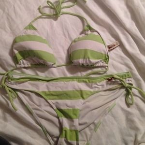 Green and white Hollister bikini