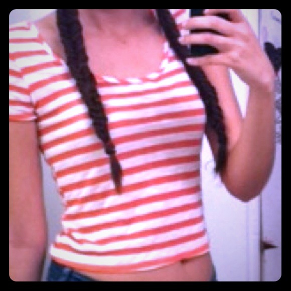 Pink and White striped shirt👚