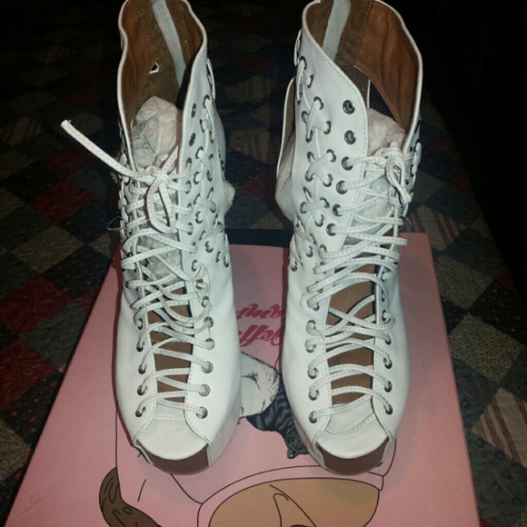 Jeffery Campbell wedge in wedding white