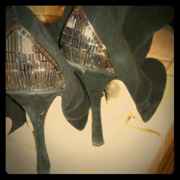 Black suede Baker boots