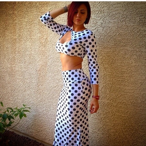 Polka dot 2pc bodycon