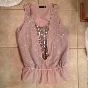 Sequined sleeveless top