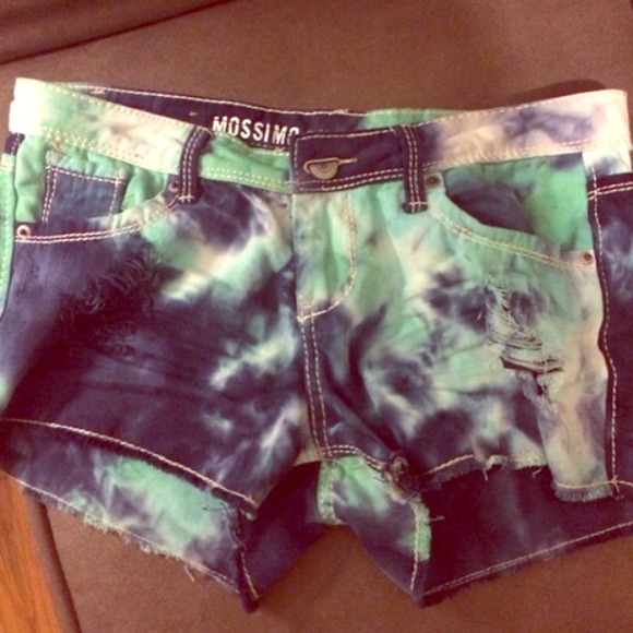 Tye dye ombre destructed summer shorts