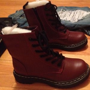 ⛔️Purplish Maroon Combat/Biker Boots