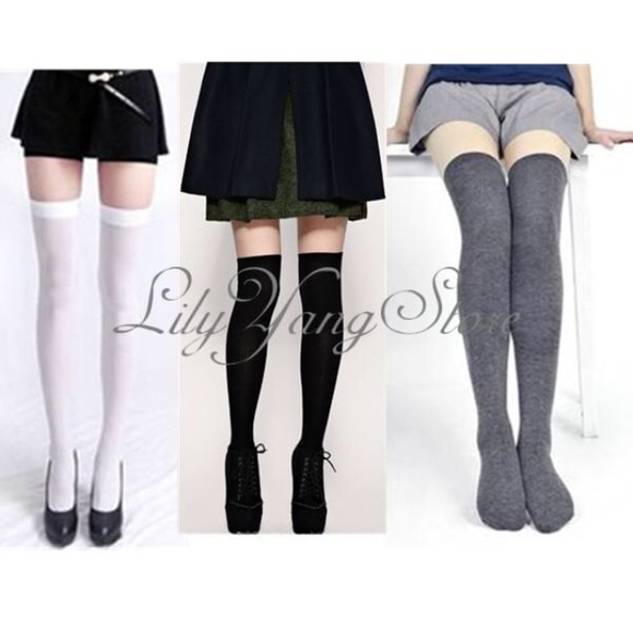 Cotton thigh high socks!