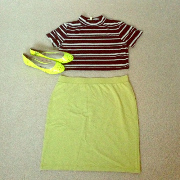 Gap Neon yellow cut out flats