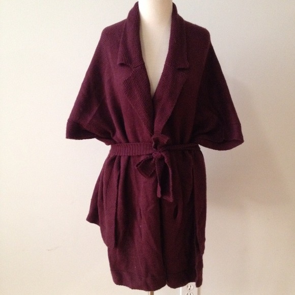 Burgundy Knit Poncho