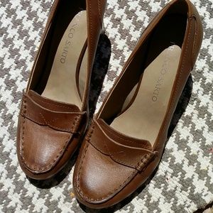 Franco Sarto Conganc Leather Trunky Heels