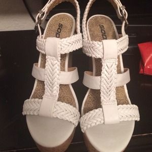 New. Never worn white wedges!