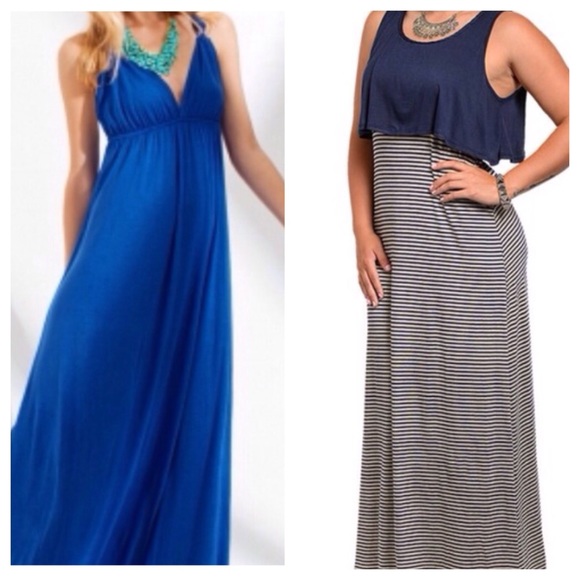 Dresses & Skirts - Hold - Blue Crossback Maxi Dress