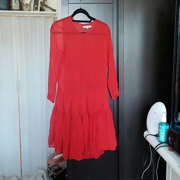 Red long sleeved dress Alexa Chung for Madewell