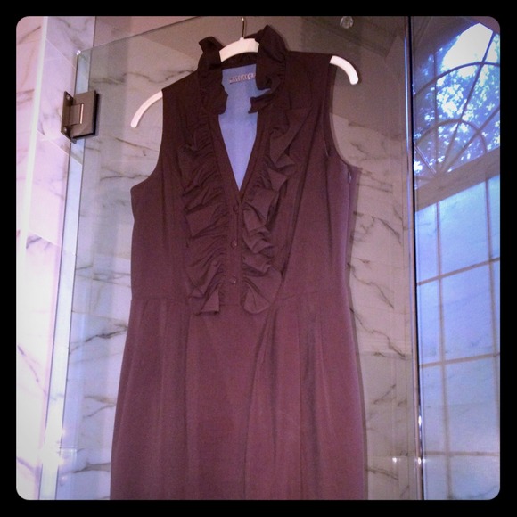 Andrew Marc ruffle front dress with pockets