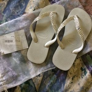 💜Authentic Havaianas Swarovski crystals sandles💜