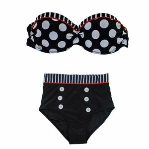 $28 New retro high waisted 2 piece swimming suit