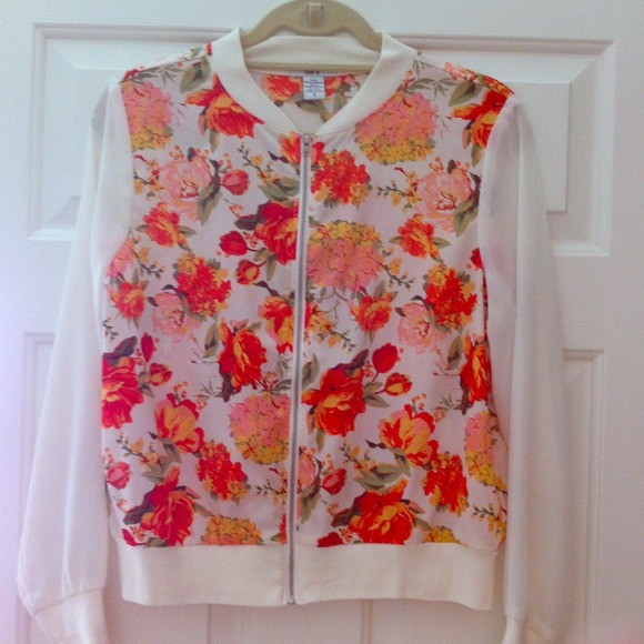 Bar III Jackets & Blazers - Bar III Floral Bomber Jacket Size Small