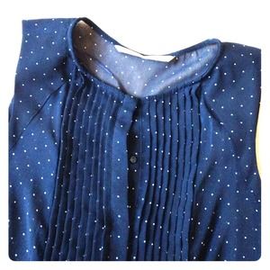 Navy Blue & White Polka Dot Zara Top