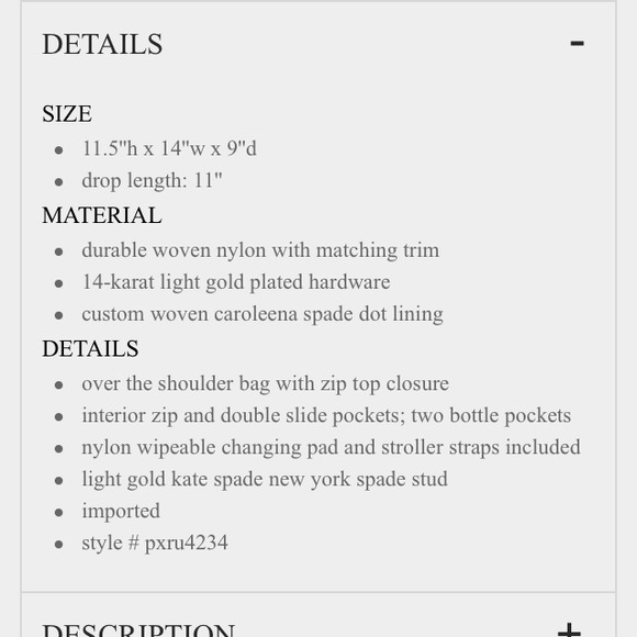 Kate Spade Sophia Grace - Picture 4 of 4