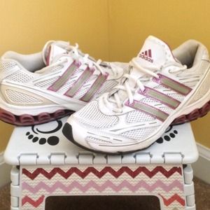 Women's Adidas Shoes, 8 - White, Pink, Silver