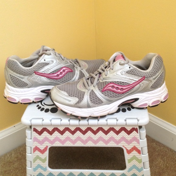 Women's Saucony Silver and Pink Running Shoes