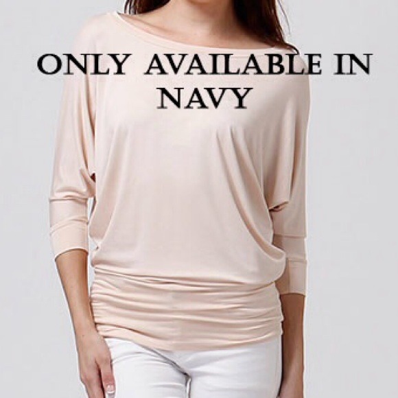 🚫SOLD OUT🚫Navy Bamboo dolman top - Picture 2 of 2