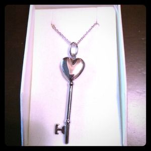 925 chain - 750 18kt gold heart/key locket