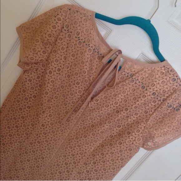 💥SOLD💥Loft Metallic Pink Eyelet Dress