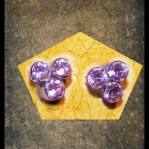 Handcrafted Triple Amethyst Earrings