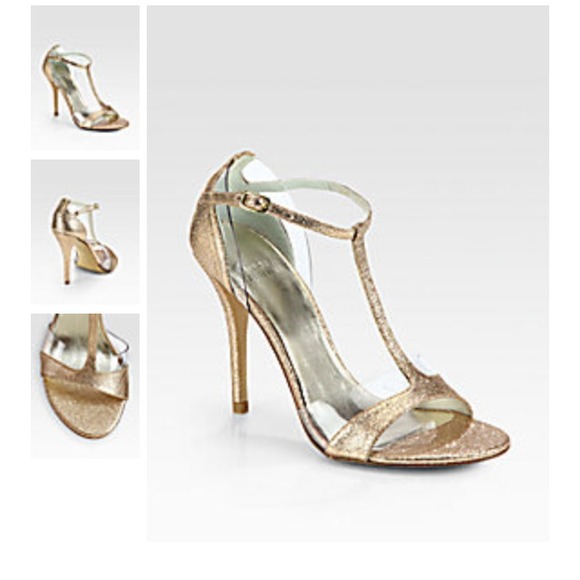 Stuart Weitzman Sincity Glitter T-Strap Sandal