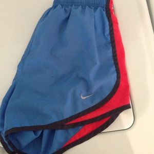 Blue and orange nike running shorts!