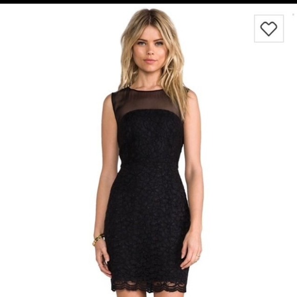 dvf black lace dress