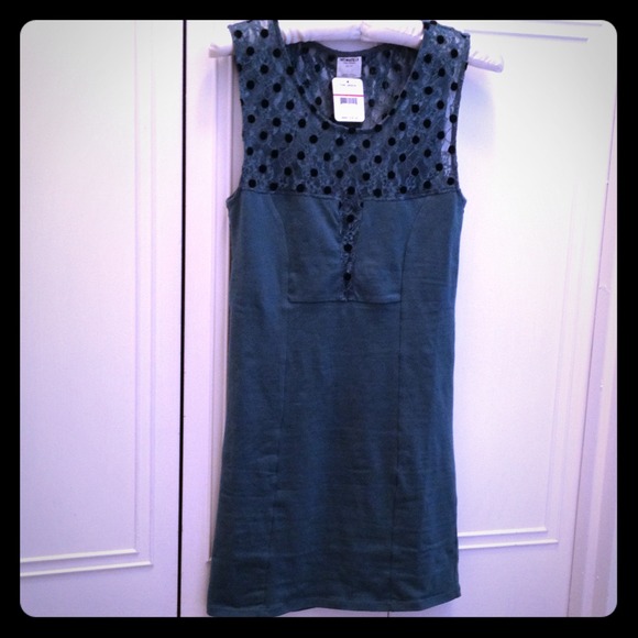 SOLD!! NEW Free People Polka Dot Marine Blue Dress