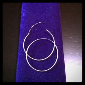 Sterling silver 925 1.5 inch hoop earrings