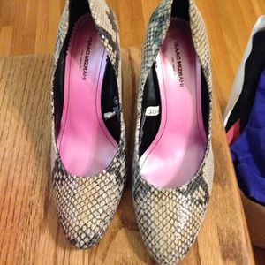 Faux snake skin heels