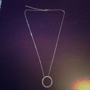Sterling silver 16-18 inch diamond chip necklace