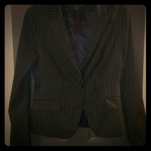 Express Blazer Jacket Black with Pinstripe 10R
