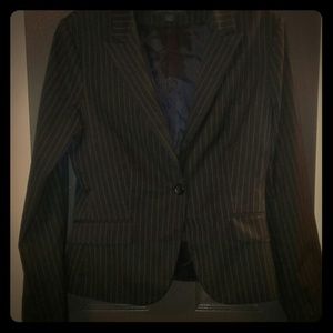 Express Blazer Jacket Black with Pinstripe 10R
