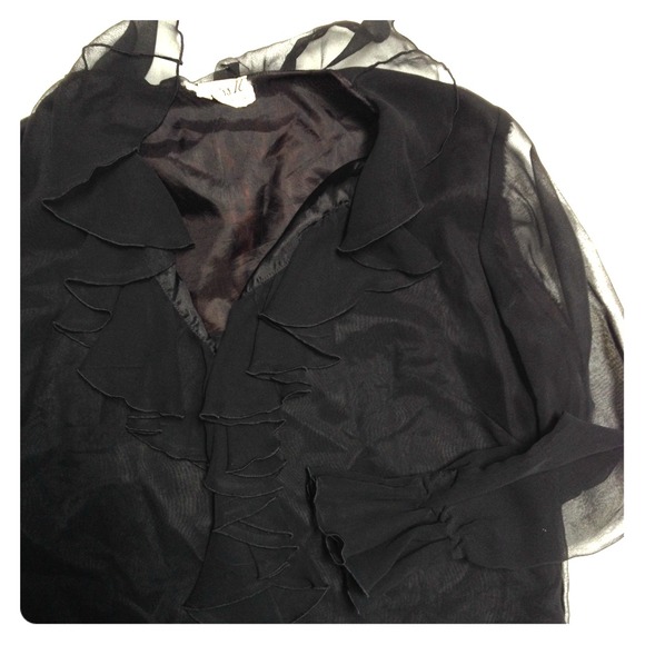 Vintage sheer ruffle blouse