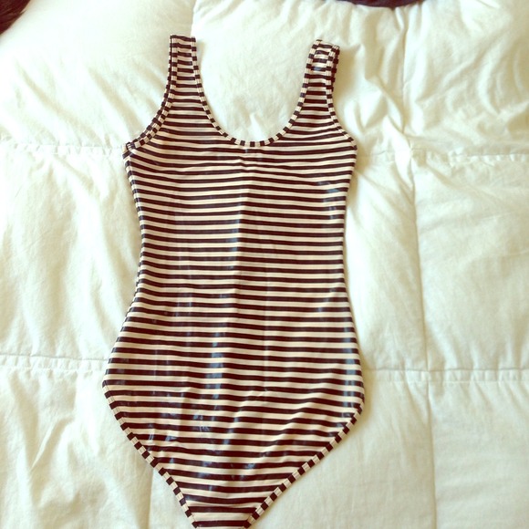 ✨SOLD✨ American apparel striped bodysuit, NWOT