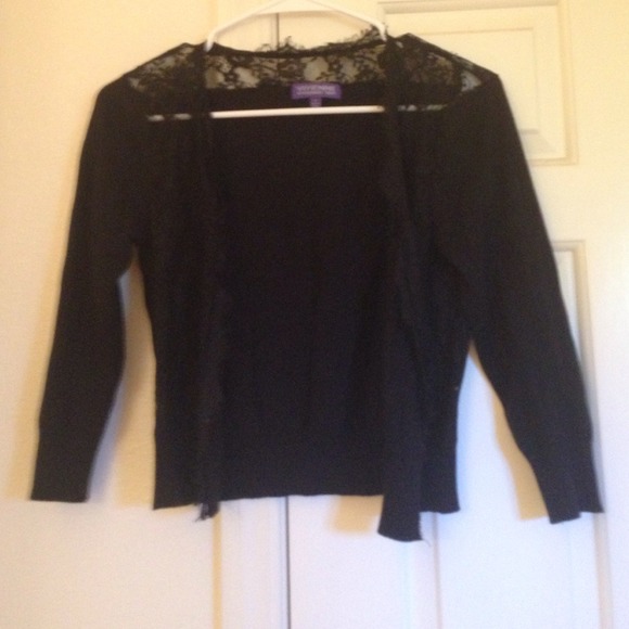 Lace black cardigan
