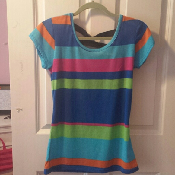 Striped t-shirt.