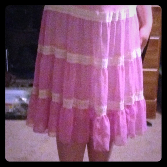 Pink polka dot/lace dress