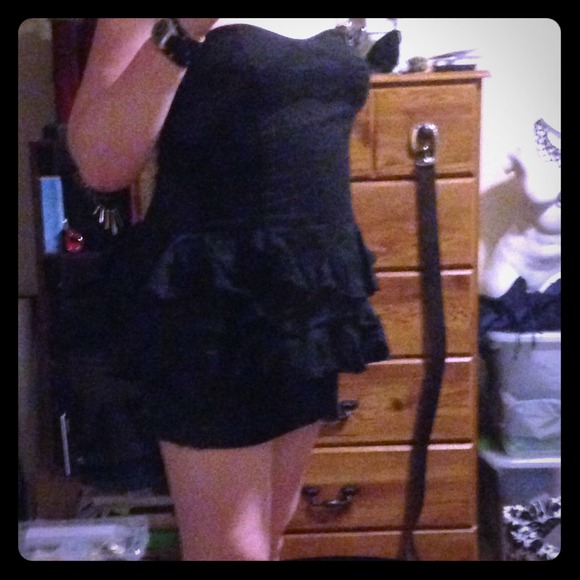 Strapless black dress