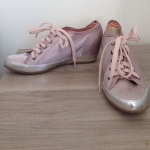 80%20 Hidden wedge pink satin sneaker