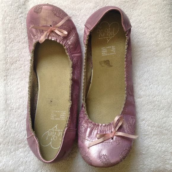 Pink flats with a little heel