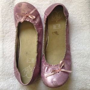 Pink flats with a little heel