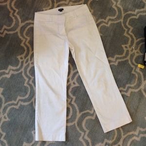 J. Crew City Fit White Cropped Pants